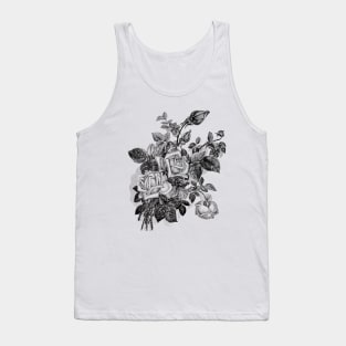 Black Rose Flowers Bouquet Tank Top